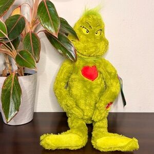 19” Dr Seuss Light-Up Grinch GLOWING Flashing HEART Plush Doll Toy